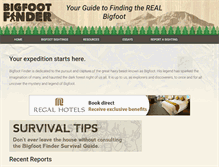 Tablet Screenshot of bigfootfinder.com